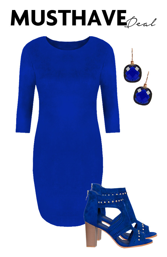 Suede jurk blauw hot sale